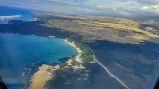 LANIND ON THE THE BIG ISLAND  KONA HAWAII  LAVA FIELDS  HAWAIIAN AIRLINES BOEING 717  W ATC [upl. by Freda939]