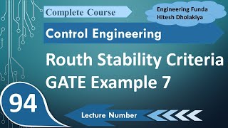 7 Routh Stability Criterion For Characteristics Equation of System in Control Systems [upl. by Sufur538]