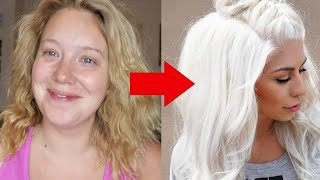 From Yellow to WHITE HAIR in under 10mins No Bleach No Damage [upl. by Aikyt158]