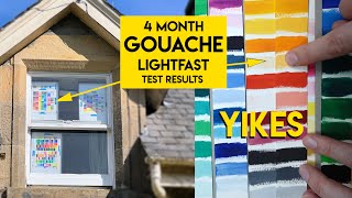 4 Month GOUACHE LIGHTFAST test results ✶ Winsor Newton Holbein HIMI Daniel Smith M Graham amp MORE [upl. by Ruzich524]