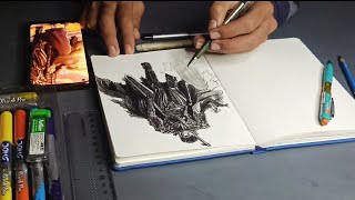 Drawing guts from berserk in cinematic style  Pencil sketch [upl. by Delogu]