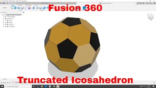 Truncated Icosahedron Soccer ball  Football  Easy in Fusion 360  No Math or Angles [upl. by Nonnahsal]