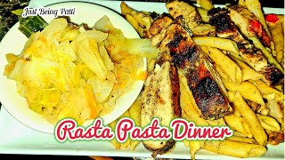 EASY RASTA PASTA  JAMAICAN COOKING  Just Being Patti [upl. by Adria]