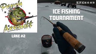 PERCH ASSAULT Ice Fishing Tournament  Lake 2 icefishing [upl. by Nahc]