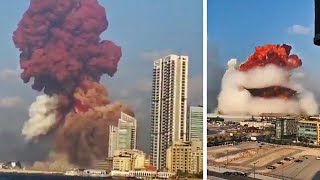 Huge explosion rocks central Beirut [upl. by Dilks]