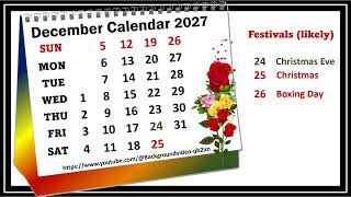 December Calendar 2027 decembercalender2027 [upl. by Kind]