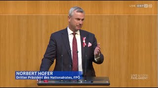 Norbert Hofer  Wahl des neuen Nationalratspräsidiums  24102024 [upl. by Iclehc620]