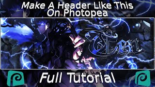 Photopea Make A Header Like This On Photopea  Full Tutorial [upl. by Oruasi536]