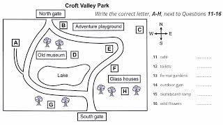 IELTS Listening Map with Answers and Script  Croft Valley Park [upl. by Lesli739]