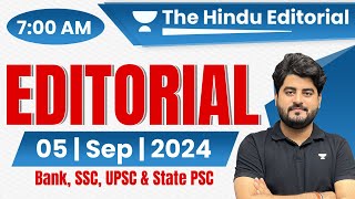 5 September 2024  The Hindu Analysis  The Hindu Editorial  Editorial by Vishal sir  Bank  SSC [upl. by Richards]