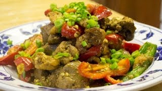 How to make Cha Kroeung Sach Moan Stir fried chicken with lemongrass paste [upl. by Eelirrem877]