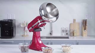 Aieve Snack Coater kitchenaid Coating Panning Coated Popcorn Chocolate EggsNuts Candy Panning [upl. by Cohl]