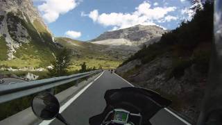 First 10 mins of Stelvio Pass leading up south side riding R1200GS [upl. by Anaiq]