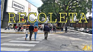 【4K】BARRIO DE LA RECOLETA  INVIERNO  Walking Tour  Buenos Aires [upl. by Githens]