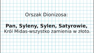 BOGOWIE ZIEMSCY  Orszak Dionizosa Pan Syleny Sylen Satyrowie [upl. by Brew228]