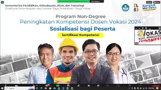 Sosialisasi NDPKDProgram NonDegree Peningkatan Kompetensi Dosen Vokasi PTNPTS Tahun 2024 [upl. by Airekahs194]