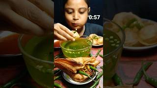 Golgappe  Green Chillies  Aloo Patties Challenge in 60 Seconds shorts [upl. by Reidar495]