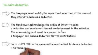 Deduction for Personal Superannuation Contributions from 201718 Onwards [upl. by Hessney]