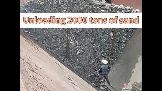 A complete barge unloading video watch to satisfying and relaxing  2000 tons of sand and rock [upl. by Faxun]