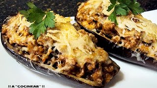 Berenjenas rellenas de carne y queso gratinadas [upl. by Llenrup447]