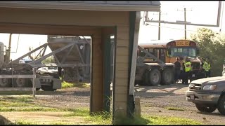 East Central ISD bus crashes with big rig in east Bexar County [upl. by Soni]