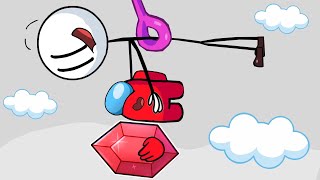 The Henry Stickman Gameplay  Among us Mini Red Steels Ruby  Among us Animation [upl. by Nodnas906]