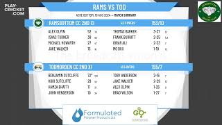 Ramsbottom CC 2nd XI v Todmorden CC 2nd XI [upl. by Lareena]