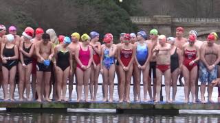 Annual Serpentine swimming race in Hyde Park 2016 London UK [upl. by Pinto364]