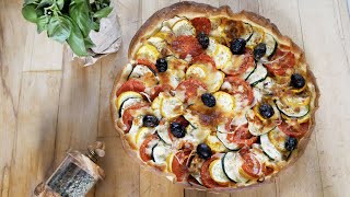 Tarte façon pizza aux légumes du soleil ☀️ 🍕🌿🍅 🫒 [upl. by Lipski550]