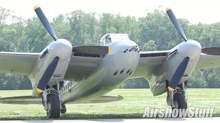 de Havilland Mosquito Grass Runway Ops and Engine Start [upl. by Trimble]