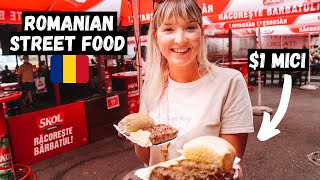 Trying Romanian STREET FOOD in BUCHAREST INSANE Mici at OBOR Market ROMANIA SO CHEAP [upl. by Nikki266]