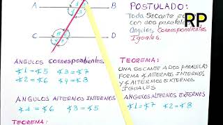 Paralelas Cortadas por una Secante Geometría parte 2 geometry geometria matemática maths math [upl. by Gerrard]