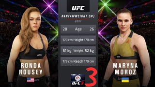 Ronda Rousey vs Maryna Moroz 3  UFC 298  Gameplay rondarousey ufc3 ufc ufcfightnight [upl. by Eimareg728]