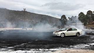 White AU XR6 Burnout at Stawell 5k 1732018 [upl. by Jenilee]