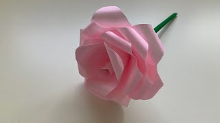 Origami Rose Flower 怎麼折紙玫瑰花 How to make a paper rose flower [upl. by Joette]