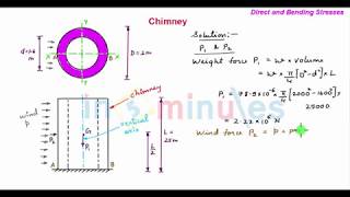 Module3Vid45Direct and Bending Stress in Hollow Cylindrical Section Chimney Part 1 [upl. by Nnyrb]