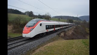 Bözberg Bahnverkehr am 150318 – quotEs rollt in Hornussen und Zeihenquot [upl. by Anaiq865]