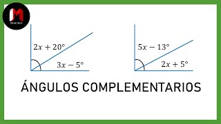 ✅ ÁNGULOS COMPLEMENTARIOS CON ECUACIONES  EJERCICIOS 12 [upl. by Aynwat]