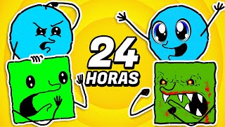 24 HORAS CON DOBLES OPUESTOS 🟩🟦🔵🟢  Cuadradito y Circulito Vlogs [upl. by Vachil]