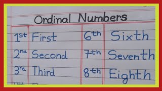 Ordinal Numbers  Ordinal Numbers 1 To 10 For Kids  1 To 10 Ordinal Numbers Spelling  Sriya Teach [upl. by Cl]