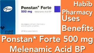 Ponstan Forte 500mg used for  Ponstan tablet uses [upl. by Ahsel]