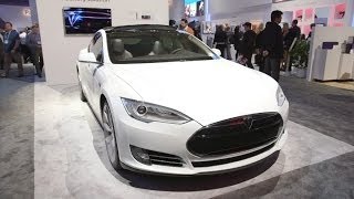 Tesla Model S at CES 2014 [upl. by Drof]