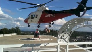 Airlift Northwest N951AL AgustaWestland AW109E Vertical Takeoff Harborview Medical Center Helipad [upl. by Adaner]