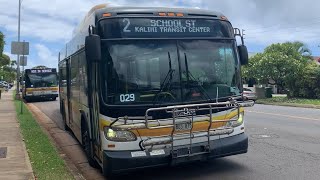 Honolulu TheBus Route 2 School Street Kalihi Transit Center Bus 875 [upl. by Rubma]