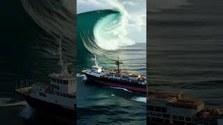 What Happens When a Ship Sails Into a Towering Wave ship tidalwave tornedo [upl. by Aelc]