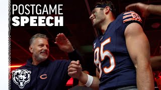 Eberflus Kmet locker room speech after win over Jaguars  Chicago Bears [upl. by Uv637]