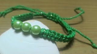 macrame bracelets with beadsbeaded macrame bracelets with square knots easy for beginners [upl. by Ynottirb579]