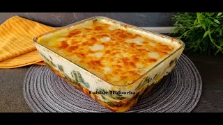 غراتان البطاطس والسبانخ مع البشاميل  Gratin pomme de terre Épinards au béchamel [upl. by Ybbed287]