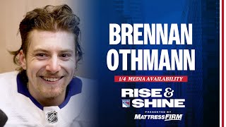 NYR vs CHI Brennan Othmann Pregame Media Availability  January 4 2024 [upl. by Ocnarf]