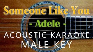 Someone Like You  Adele Acoustic Karaoke  Male Key [upl. by Eniotna]